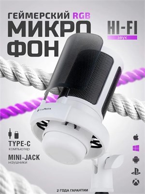 Профессиональный конденсаторный микрофон для компьютера с USB подключением и поп-фильтром предназначен для использования в играх 1000025514