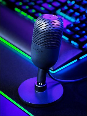 Микрофон Razer Seiren V3 Mini предназначен для использования в играх и стриминге, его цвет - черный 1000025590