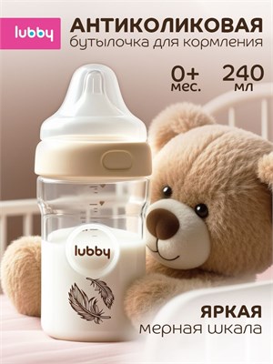 Квадратная бутылочка для младенцев объемом 240 мл, модель 0 lubby 1000026067