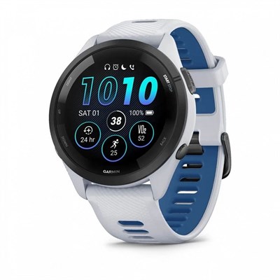 Белые часы Garmin FORERUNNER 265 с WiFi, GPS, EU/PAC и белым силиконовым браслетом имеют код 010-02810-11. 1000026850