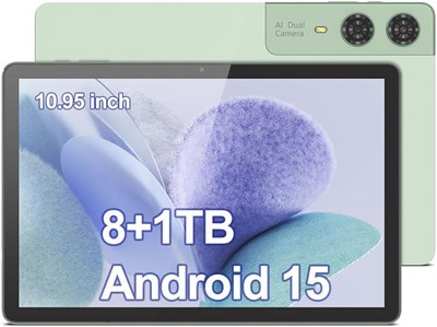 Планшет C idea 10,95 дюймов, Android 14, HD-экран, 8 ГБ ОЗУ, 1 ТБ ПЗУ, 10000 мАч, Bluetooth, Wi-Fi, планшетный ПК для взрослых, CM11000 Plus (зеленый) 1000028580