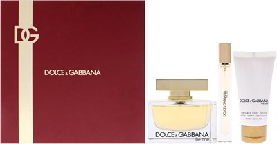 Подарочный набор Dolce & Gabbana The One Eau de Parfum 75 мл 2024 года (содержит 75 мл парфюмерной воды, 50 мл лосьона для тела и дорожный спрей 10 мл) 1000029084