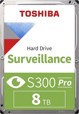 Внутренний жесткий диск Toshiba S300 PRO 8 ТБ для видеонаблюдения, 3,5 дюйма – CMR SATA 6 Гбит/с 7200 об/мин 512 МБ кэш-памяти - HDWTA80UZSVAR 1000030023