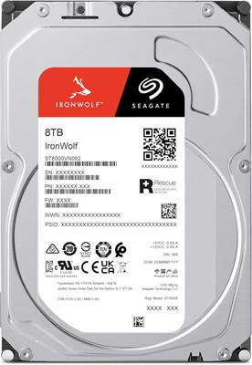 Внутренний жесткий диск Seagate IronWolf 8 ТБ для NAS, CMR, 3,5 дюйма, SATA, 6 Гбит/с, 5400 об/мин, 256 МБ кэш-памяти для RAID NAS (ST8000VN002) 1000030026