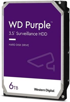 Внутренний жесткий диск Western Digital WD Purple Surveillance 6 ТБ - SATA 6 Гбит/с, кэш 256 МБ, 3,5 дюйма - WD63PURZ 1000027504