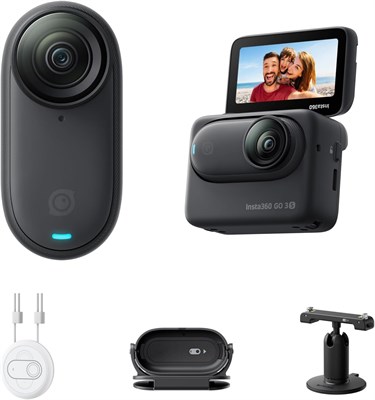 Insta360 GO 3S 128GB — миниатюрная портативная камера для видеоблогинга в разрешении 4K, съемка от первого лица без помощи рук, крепление в любом месте, стабилизация, время работы от батареи 140 минут, водонепроницаемость до 10 м, редактирование с помощью 1000030101