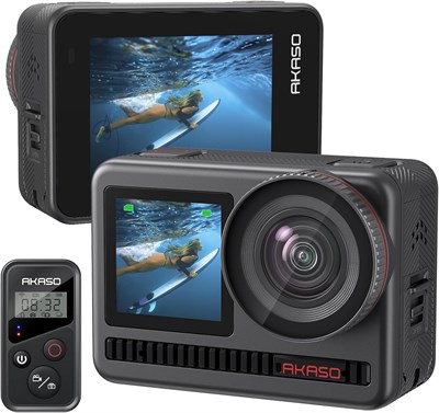 Экшн-камера AKASO Brave 8 4K60FPS, 48-мегапиксельная камера с сенсорным экраном, водонепроницаемая, сверхширокоугольная, 16-кратная замедленная съемка, суперплавная стабилизация, подводная камера с дистанционным управлением, аксессуары для шлема 1000030134