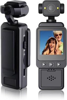 Миниатюрная носимая экшн-камера LICAEVEY 1080P с вращающимся на 360° объективом, Wi-Fi, 3-мегапиксельной камерой для большого пальца с датчиком движения и креплением на заднюю панель, спортивная камера для работы, путешествий и выгула домашних животных 1000030138