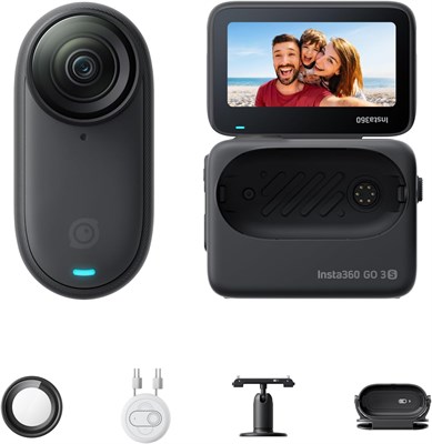 Insta360 GO 3S 64GB Midnight Black - миниатюрная портативная камера для видеоблогинга с разрешением 4K, съемка от первого лица без помощи рук, крепление в любом месте, стабилизация, время работы от батареи 140 минут, водонепроницаемость до 10 м, редактиро 1000030161