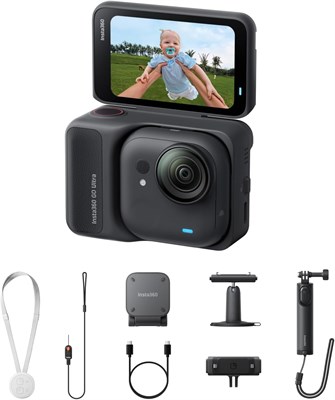 Insta360 GO Ultra Creator Bundle Midnight Black - миниатюрная 4K-камера, легкая и портативная, превосходно снимает в условиях низкой освещенности, крепится где угодно, стабилизация FlowState 1000030236