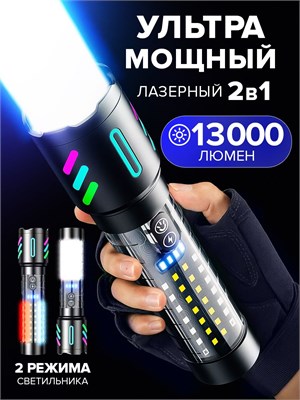Фонарь с аккумулятором, который можно держать в руке, имеет две функции, может светить на большое расстояние, обладает высокой яркостью и имеет возможность зумирования 1000030493