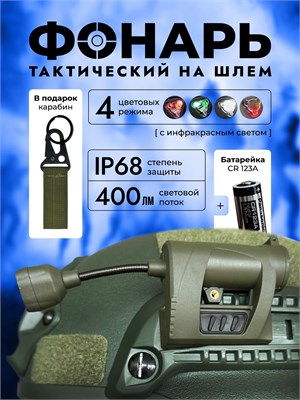 Светильник, установленный на шлеме, предназначен для тактических операций 1000030615