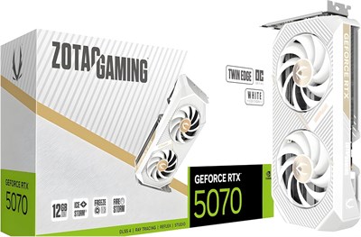 Видеокарта ZOTAC Gaming GeForce RTX 5070 Twin Edge OC — белая | 12 ГБ | DLSS 4 | GDDR7 | 192 бит | Система охлаждения IceStorm 2.0 | ZT-B50700Q-10P | Единственная видеокарта с 5-летней гарантией 1000030744