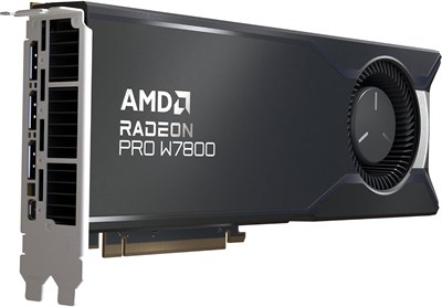 Профессиональная видеокарта AMD Radeon™ Pro W7800 для рабочих станций, 3D-рендеринг с использованием ИИ, 32 ГБ GDDR6, DisplayPort™ 2.1 AV1, 45 ТФЛОПС, 70 вычислительных блоков, TDP 260 Вт, 8K 1000030787
