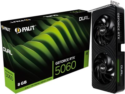 Видеокарта Palit GeForce RTX5060 Dual 8GB 128Bit GDDR7 NE75060019P1-GB2063D 1000030794