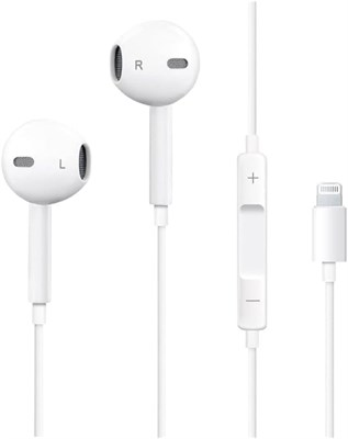 Проводные наушники Lightning для iPhone 11/12/13/14 Pro Max, iPad, наушники с микрофоном, регулятором громкости и шумоподавлением 1000031222