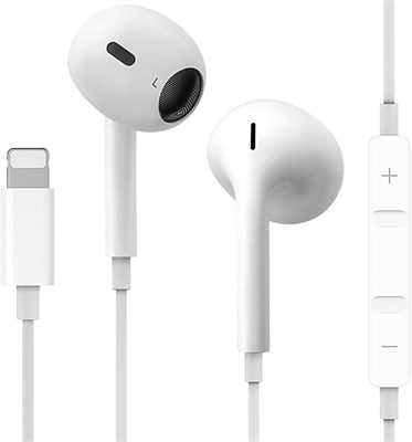 Проводные наушники, совместимые с iPhone, сертифицированные MFi, внутриканальные наушники со встроенным микрофоном и регулятором громкости, стереозвук, подходят для iPhone 14/13/12/11/XR/XS/SE, легкие и удобные 1000031256