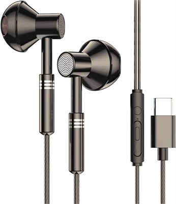Наушники USB C для iPhone 15/15 Pro/15 Pro Max Galaxy S24 Ultra Plus, проводные наушники Type C с микрофоном, шумоизоляция, стерео, полувставные наушники USB C для Samsung S22 Ultra S23 Android 1000031355