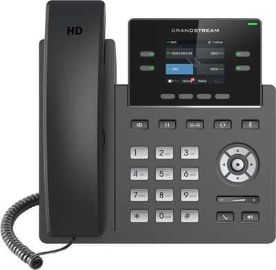 Черный IP-телефон Grandstream GRP2612W с четырьмя линиями, подходящий для использования операторами связи 1000032119