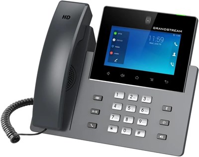 IP-видеотелефон Grandstream GXV3450 имеет возможность подключения до 16 линий и 16 SIP-аккаунтов. Устройство оснащено 5-дюймовым цветным сенсорным экраном и поддерживает Wi-Fi 5. Также имеется двухпортовый гигабитный Ethernet с функцией поддержки PoE 1000032144