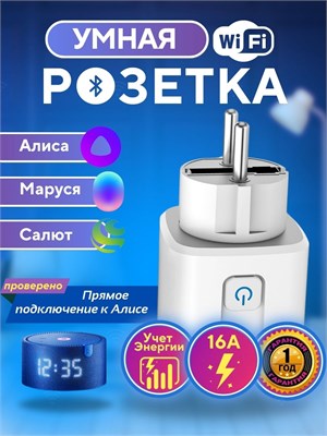 Умная розетка DAIMA с номинальным током 16А 1000032223