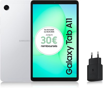 Планшет Samsung Galaxy Tab A11 8.7" WiFi 128 ГБ, Android, 8 ГБ ОЗУ, 3D-звук, серебристый, быстрое сетевое зарядное устройство 25 Вт в комплекте, версия для Франции 1000033010
