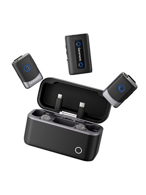 Беспроводной набор Saramonic Mix включает в себя два микрофона с разъемами USB-C, Lightning и 3.5 мм, а также удобный кейс для их хранения 1000033696