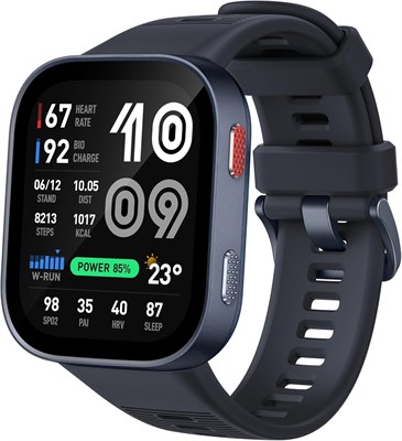 Смарт-часы Amazfit Bip Max 50 мм, 2,07-дюймовый AMOLED-дисплей, 20 дней работы от батареи, GPS, 4 ГБ памяти, офлайн-карты, фитнес-трекер, гибридные тренировки, более 150 видов спорта, режим HYROX, водонепроницаемость 5 ATM, для Android и iPhone, синий цве 1000034106