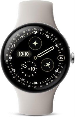 Google Pixel Watch 4 (41 мм) — умные часы на Android с отслеживанием сердечного ритма и сна — 30 часов работы от батареи — отслеживание физической активности — искусственный интеллект Google — корпус из полированного серебристого алюминия — фарфоровый рем 1000034241