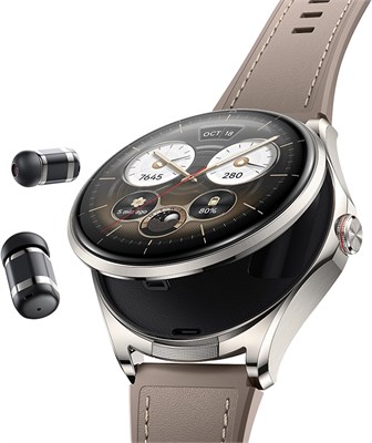 Смарт-часы HUAWEI WATCH Buds 2 и наушники-в-1, функция «Анализ здоровья», анализ вариабельности сердечного ритма, отслеживание сна, цвет «Титан», яркость 3000 нит, четкие звонки, 3 дня работы от батареи, Android-iOS, коричневый цвет, 12 месяцев HuaweiCare 1000034260