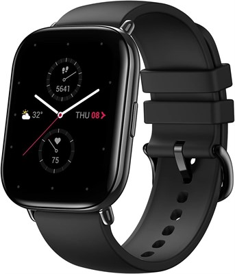 Умные часы Amazfit Zepp E Square для отслеживания здоровья и фитнеса с мониторингом сердечного ритма, уровня кислорода в крови (SpO2) и фазы быстрого сна (REM), корпус из нержавеющей стали, ремешок из фторэластомера, цвет ониксово-черный 1000034270