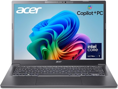 Acer Aspire 14 AI Copilot+ PC | 14-дюймовый WUXGA-дисплей | Процессор Intel Core Ultra 7 256V | NPU: до 47 000 МГц - GPU: до 64 000 МГц | Intel ARC 140V | 16 ГБ LPDDR5X | 1 ТБ SSD | Wi-Fi 6E | A14-52M-72S0 1000034714