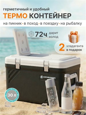 Термобокс объемом 30 литров подходит для рыбалки и пикника на свежем воздухе 1000034345