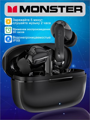 Беспроводные наушники с микрофоном предназначены для использования с телефоном и айфоном, это модель Monster N-Lite Clear Talk 1000034929