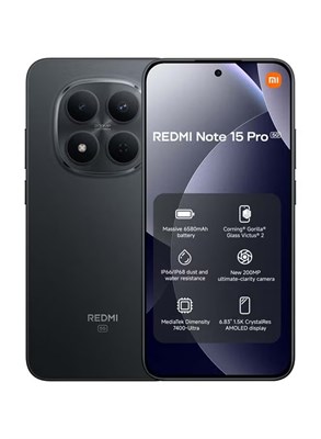 Xiaomi Redmi Note 15 Pro Dual SIM 5G Black 12GB RAM 256GB - Global Version 1000035033