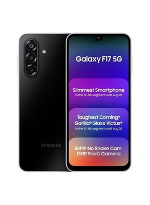 Смартфон Samsung Galaxy F17 5G Neo Black (4 ГБ ОЗУ, 128 ГБ памяти) на Android | 6 обновлений ОС | Большой дисплей | 50-мегапиксельная камера с оптической стабилизацией изображения | Защитное стекло Gorilla Glass Victus | Защита от пыли и воды по стандарту 1000035309