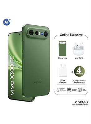 vivo X300 FE 5G Dual SIM Green 12GB RAM 512GB With Exclusive vivo Air Buds 3 & 24 Month Warranty + 1 Year Screen Replacement - Middle East Version 1000034751