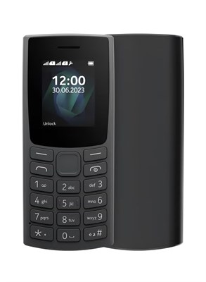 Телефон Nokia 105 Dual Sim 4G 2023 с большой клавиатурой, длительным временем автономной работы, беспроводным FM-радио, MP3-плеером и слотом для карты MicroSD, цвет угольно-серый, модель TA1557 1000035411
