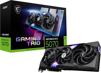 Видеокарта MSI RTX 5070 12G Gaming Trio OC (12 ГБ GDDR7, 192-бит, экстремальная производительность: 2625 МГц, DisplayPort x3 2.1a, HDMI 2.1b, архитектура NVIDIA Blackwell) 1000036295