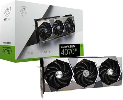 Видеокарта MSI Gaming GeForce RTX 4070 Ti 12GB GDRR6X 192-Bit HDMI/DP Nvlink Tri-Frozr 3 Ada Lovelace Architecture (RTX 4070 Ti SUPRIM X 12G) 1000036360