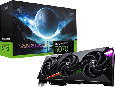 Видеокарта MSI Gaming RTX 5070 12G Vanguard SOC (12 ГБ GDDR7, 192-бит, экстремальная производительность: 2655 МГц, DisplayPort x3 2.1a, HDMI 2.1b, архитектура NVIDIA Blackwell) 1000036364