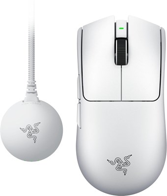 Игровая беспроводная мышь Razer Viper V4 Pro для киберспорта: симметричная, легкий вес 50 г, частота опроса 8K, оптический сенсор 50K DPI, оптические переключатели Gen-4, 6 программируемых элементов управления, беспроводная связь HyperSpeed ??— белая 1000036680