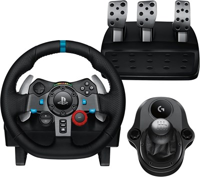 Руль и педали Logitech G G29 SE Driving Force Racing с обратной связью, отделкой из натуральной кожи и рычагом переключения передач Logitech G Driving Force — для PS5, PS4, PC и Mac — черный 1000036689