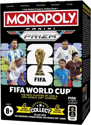 Набор коллекционных карточек Monopoly Panini Prizm: FIFA World Cup Trading Cards Booster Box | Современные звезды и легенды чемпионата мира по футболу | Подарки для футбольных фанатов 1000036781