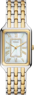 Часы Fossil Raquel с тремя стрелками и датой, двухцветный корпус из нержавеющей стали - ES5305 1000037205