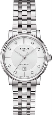 Женские автоматические аналоговые часы Tissot Carson Premium, 30 мм, браслет из нержавеющей стали 1000037402