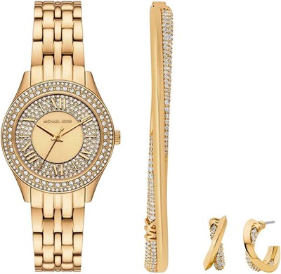 Женские наручные часы Michael Kors MK4974SET Harlowe из нержавеющей стали, комплект из 2 штук, диаметр корпуса 33 мм, золотистый цвет 1000037410