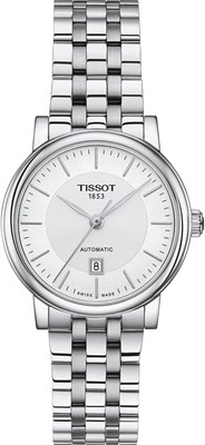 Роскошные наручные часы Tissot с серебристым циферблатом, ремешком из нержавеющей стали, аналоговым и автоматическим режимом, для женщин 1000037482