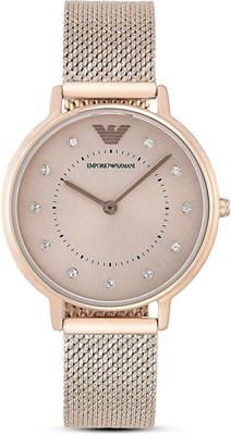 Женские двухстрелочные часы Emporio Armani из розовой нержавеющей стали, AR11129 1000037567