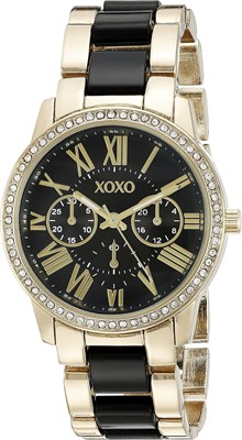 Женские кварцевые часы ACCUTIME XOXO, аналоговый дисплей и позолоченный ремешок XO5874 1000037569